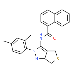 ChemSpider 2D Image | N-[2-(2,4-Dimethylphenyl)-2,6-dihydro-4H-thieno[3,4-c]pyrazol-3-yl]-1-naphthamide | C24H21N3OS