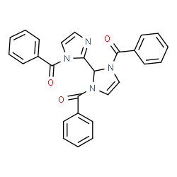 ChemSpider 2D Image | 1,1',3-Tribenzoyl-2,3-dihydro-2,2'-biimidazole | C27H20N4O3