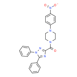 ChemSpider 2D Image | (1,5-Diphenyl-1H-1,2,4-triazol-3-yl)[4-(4-nitrophenyl)-1-piperazinyl]methanone | C25H22N6O3