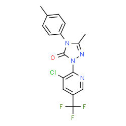 ChemSpider 2D Image | 2-[3-chloro-5-(trifluoromethyl)-2-pyridinyl]-5-methyl-4-(4-methylphenyl)-1,2,4-triazol-3-one | C16H12ClF3N4O