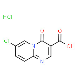ChemSpider 2D Image | 7-chloro-4-oxo-pyrido[1,2-a]pyrimidine-3-carboxylic acid hydrochloride | C9H6Cl2N2O3