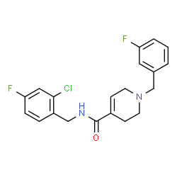 ChemSpider 2D Image | N-(2-Chloro-4-fluorobenzyl)-1-(3-fluorobenzyl)-1,2,3,6-tetrahydro-4-pyridinecarboxamide | C20H19ClF2N2O