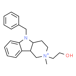 ChemSpider 2D Image | 5-Benzyl-2-(2-hydroxyethyl)-2-methyl-2,3,4,4a,5,9b-hexahydro-1H-pyrido[4,3-b]indol-2-ium | C21H27N2O