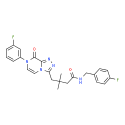 ChemSpider 2D Image | N-(4-Fluorobenzyl)-4-[7-(3-fluorophenyl)-8-oxo-7,8-dihydro[1,2,4]triazolo[4,3-a]pyrazin-3-yl]-3,3-dimethylbutanamide | C24H23F2N5O2