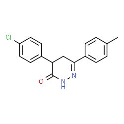 ChemSpider 2D Image | 4-(4-Chlorophenyl)-6-(4-methylphenyl)-4,5-dihydro-3(2H)-pyridazinone | C17H15ClN2O
