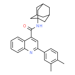 ChemSpider 2D Image | N-(Adamantan-1-yl)-2-(3,4-dimethylphenyl)-4-quinolinecarboxamide | C28H30N2O