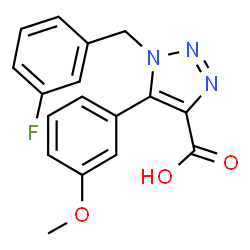 ChemSpider 2D Image | 1-(3-Fluorobenzyl)-5-(3-methoxyphenyl)-1H-1,2,3-triazole-4-carboxylic acid | C17H14FN3O3