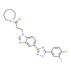 ChemSpider 2D Image | 1-(1-Azepanyl)-3-{5-[5-(3,4-difluorophenyl)-1,2,4-oxadiazol-3-yl]-1H-benzimidazol-1-yl}-1-propanone | C24H23F2N5O2