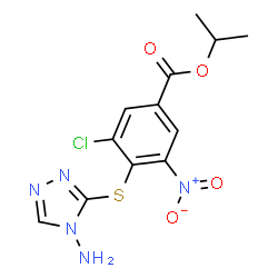 ChemSpider 2D Image | Isopropyl 4-[(4-amino-4H-1,2,4-triazol-3-yl)sulfanyl]-3-chloro-5-nitrobenzoate | C12H12ClN5O4S
