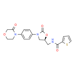 ChemSpider 2D Image | N-[[(5S)-2-Oxo-3-[4-(3-oxo-4-morpholinyl)phenyl]-5-oxazolidinyl]methyl]-2-thiophenecarboxamide | C19H19N3O5S