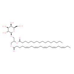 ChemSpider 2D Image | (2S)-3-(beta-D-Galactopyranosyloxy)-2-(palmitoyloxy)propyl (5Z,8Z,11Z,14Z,17Z)-5,8,11,14,17-icosapentaenoate | C45H76O10