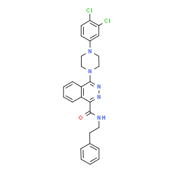 ChemSpider 2D Image | 4-[4-(3,4-Dichlorophenyl)-1-piperazinyl]-N-(2-phenylethyl)-1-phthalazinecarboxamide | C27H25Cl2N5O