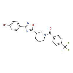 ChemSpider 2D Image | {3-[3-(4-Bromophenyl)-1,2,4-oxadiazol-5-yl]-1-piperidinyl}[4-(trifluoromethyl)phenyl]methanone | C21H17BrF3N3O2