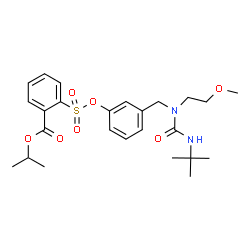ChemSpider 2D Image | Isopropyl 2-{[3-({(2-methoxyethyl)[(2-methyl-2-propanyl)carbamoyl]amino}methyl)phenoxy]sulfonyl}benzoate | C25H34N2O7S