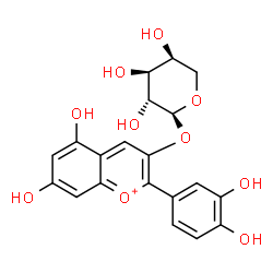 ChemSpider 2D Image | Cyanidin-3-O-alpha-arabinopyranoside | C20H19O10