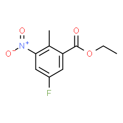 ChemSpider 2D Image | Ethyl 5-fluoro-2-methyl-3-nitrobenzoate | C10H10FNO4