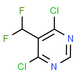 ChemSpider 2D Image | 4,6-Dichloro-5-(difluoromethyl)pyrimidine | C5H2Cl2F2N2