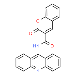 ChemSpider 2D Image | N-(9-Acridinyl)-2-oxo-2H-chromene-3-carboxamide | C23H14N2O3