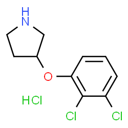 ChemSpider 2D Image | 3-(2,3-Dichlorophenoxy)pyrrolidine hydrochloride | C10H12Cl3NO