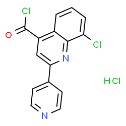ChemSpider 2D Image | 8-Chloro-2-(pyridin-4-yl)quinoline-4-carbonyl chloride hydrochloride | C15H9Cl3N2O