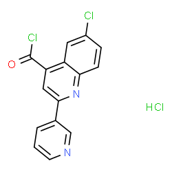 ChemSpider 2D Image | 6-Chloro-2-(pyridin-3-yl)quinoline-4-carbonyl chloride hydrochloride | C15H9Cl3N2O