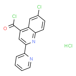 ChemSpider 2D Image | 6-Chloro-2-(pyridin-2-yl)quinoline-4-carbonyl chloride hydrochloride | C15H9Cl3N2O