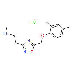 ChemSpider 2D Image | (2-{5-[(2,4-dimethylphenoxy)methyl]-1,2,4-oxadiazol-3-yl}ethyl)(methyl)amine hydrochloride | C14H20ClN3O2