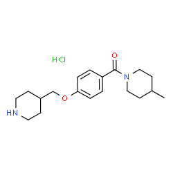 ChemSpider 2D Image | 4-METHYL-1-{4-[(PIPERIDIN-4-YL)METHOXY]BENZOYL}PIPERIDINE HYDROCHLORIDE | C19H29ClN2O2