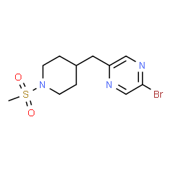 ChemSpider 2D Image | 2-Bromo-5-((1-(methylsulfonyl)piperidin-4-yl)methyl)pyrazine | C11H16BrN3O2S
