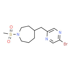 ChemSpider 2D Image | 4-[(5-Bromo-2-pyrazinyl)methyl]-1-(methylsulfonyl)azepane | C12H18BrN3O2S