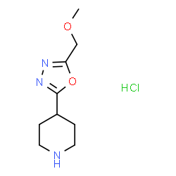 ChemSpider 2D Image | 2-(Methoxymethyl)-5-(piperidin-4-yl)-1,3,4-oxadiazole hydrochloride | C9H16ClN3O2