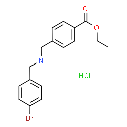 ChemSpider 2D Image | Ethyl 4-{[(4-bromobenzyl)amino]methyl}benzoate hydrochloride (1:1) | C17H19BrClNO2