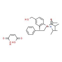 ChemSpider 2D Image | 2-[(1R)-3-(Diisopropylamino)-1-phenylpropyl]-4-(hydroxymethyl)phenyl 2-methylpropanoate (2Z)-2-butenedioate (1:1) | C30H41NO7