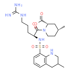 ChemSpider 2D Image | (2S,4R)-4-Methyl-1-{N~2~-[(3-methyl-1,2,3,4-tetrahydro-8-quinolinyl)sulfonyl]-L-arginyl}-2-piperidinecarboxylic acid | C23H36N6O5S