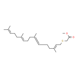 ChemSpider 2D Image | Methyl {[(2E,6E,10E)-3,7,11,15-tetramethyl-2,6,10,14-hexadecatetraen-1-yl]sulfanyl}acetate | C23H38O2S
