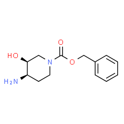 ChemSpider 2D Image | cis-4-Amino-1-Cbz-3-hydroxypiperidine | C13H18N2O3