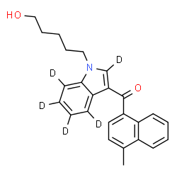 ChemSpider 2D Image | [1-(5-Hydroxypentyl)(~2~H_5_)-1H-indol-3-yl](4-methyl-1-naphthyl)methanone | C25H20D5NO2