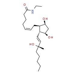 ChemSpider 2D Image | (5Z,9alpha,11alpha,13E,15S)-N-Ethyl-9,11,15-trihydroxy-15-methylprosta-5,13-dien-1-amide | C23H41NO4