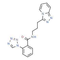 ChemSpider 2D Image | 2-(1H-Tetrazol-1-yl)-N-[3-([1,2,4]triazolo[4,3-a]pyridin-3-yl)propyl]benzamide | C17H16N8O