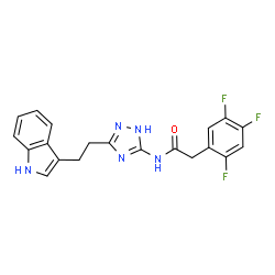 ChemSpider 2D Image | N-{3-[2-(1H-Indol-3-yl)ethyl]-1H-1,2,4-triazol-5-yl}-2-(2,4,5-trifluorophenyl)acetamide | C20H16F3N5O