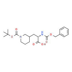 ChemSpider 2D Image | N-[(Benzyloxy)carbonyl]-3-(1-{[(2-methyl-2-propanyl)oxy]carbonyl}-3-piperidinyl)-L-alanine | C21H30N2O6