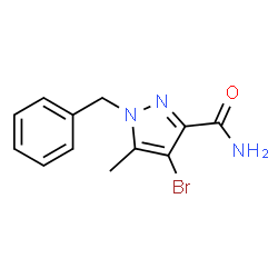 ChemSpider 2D Image | 1-Benzyl-4-bromo-5-methyl-1H-pyrazole-3-carboxamide | C12H12BrN3O