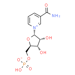ChemSpider 2D Image | 3-Carbamoyl-1-[5-O-(hydroxyphosphinato)-alpha-D-ribofuranosyl]pyridinium | C11H15N2O8P