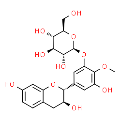 ChemSpider 2D Image | 4'-O-methylrobinetinidol 3'-O-beta-D-glucopyranoside | C22H26O11