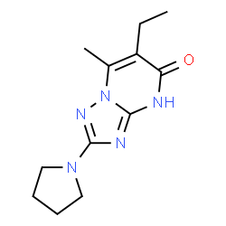ChemSpider 2D Image | 6-Ethyl-7-methyl-2-(1-pyrrolidinyl)[1,2,4]triazolo[1,5-a]pyrimidin-5(1H)-one | C12H17N5O