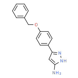 ChemSpider 2D Image | 3-(4-(Benzyloxy)phenyl)-1H-pyrazol-5-amine | C16H15N3O