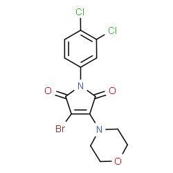 ChemSpider 2D Image | 3-Bromo-1-(3,4-dichlorophenyl)-4-(4-morpholinyl)-1H-pyrrole-2,5-dione | C14H11BrCl2N2O3