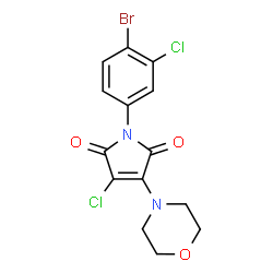 ChemSpider 2D Image | 1-(4-Bromo-3-chlorophenyl)-3-chloro-4-(4-morpholinyl)-1H-pyrrole-2,5-dione | C14H11BrCl2N2O3