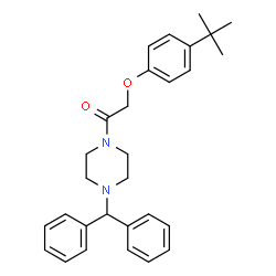 ChemSpider 2D Image | 2-(4-tert-butylphenoxy)-1-[4-(diphenylmethyl)piperazin-1-yl]ethanone | C29H34N2O2