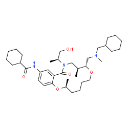 ChemSpider 2D Image | N-[(3S,9R,10S)-9-[[cyclohexylmethyl(methyl)amino]methyl]-12-[(2S)-1-hydroxypropan-2-yl]-3,10-dimethyl-13-oxo-2,8-dioxa-12-azabicyclo[12.4.0]octadeca-1(14),15,17-trien-16-yl]cyclohexanecarboxamide | C36H59N3O5